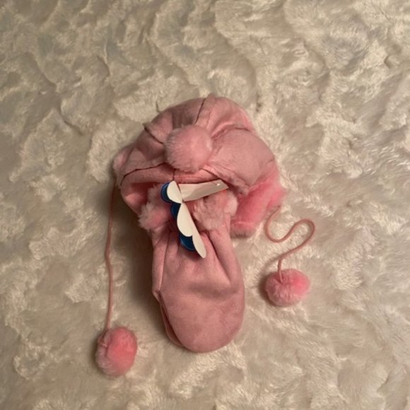 Smart Kids Pink Hat and Mitts Set Faux Suede Girls Size 7-14 NWT - Picture 6 of 8